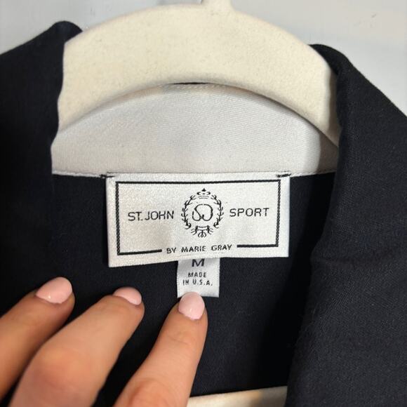 St. John Sport Vintage Snap Front Shirt Jacket Black - Picture 2 of 9
